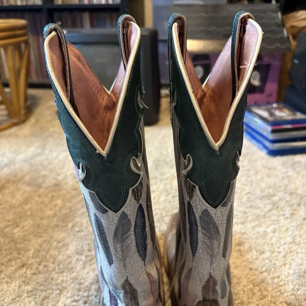 ARIAT Fonda Tuscan Taupe / Watercolor Square Toe Boots Women's 7.5B